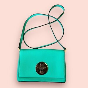 Kate Spade New York Newbury Lane Sally Crossbody Bag Aqua Green Leather Purse